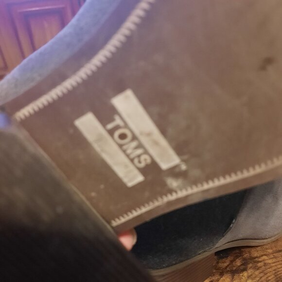 TOMS Lacy Suede Block Heel Ankle Bootie - Picture 9 of 11